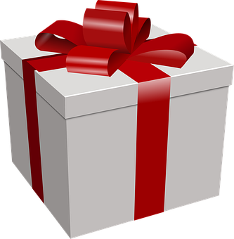 Un cadeau blanc et rouge